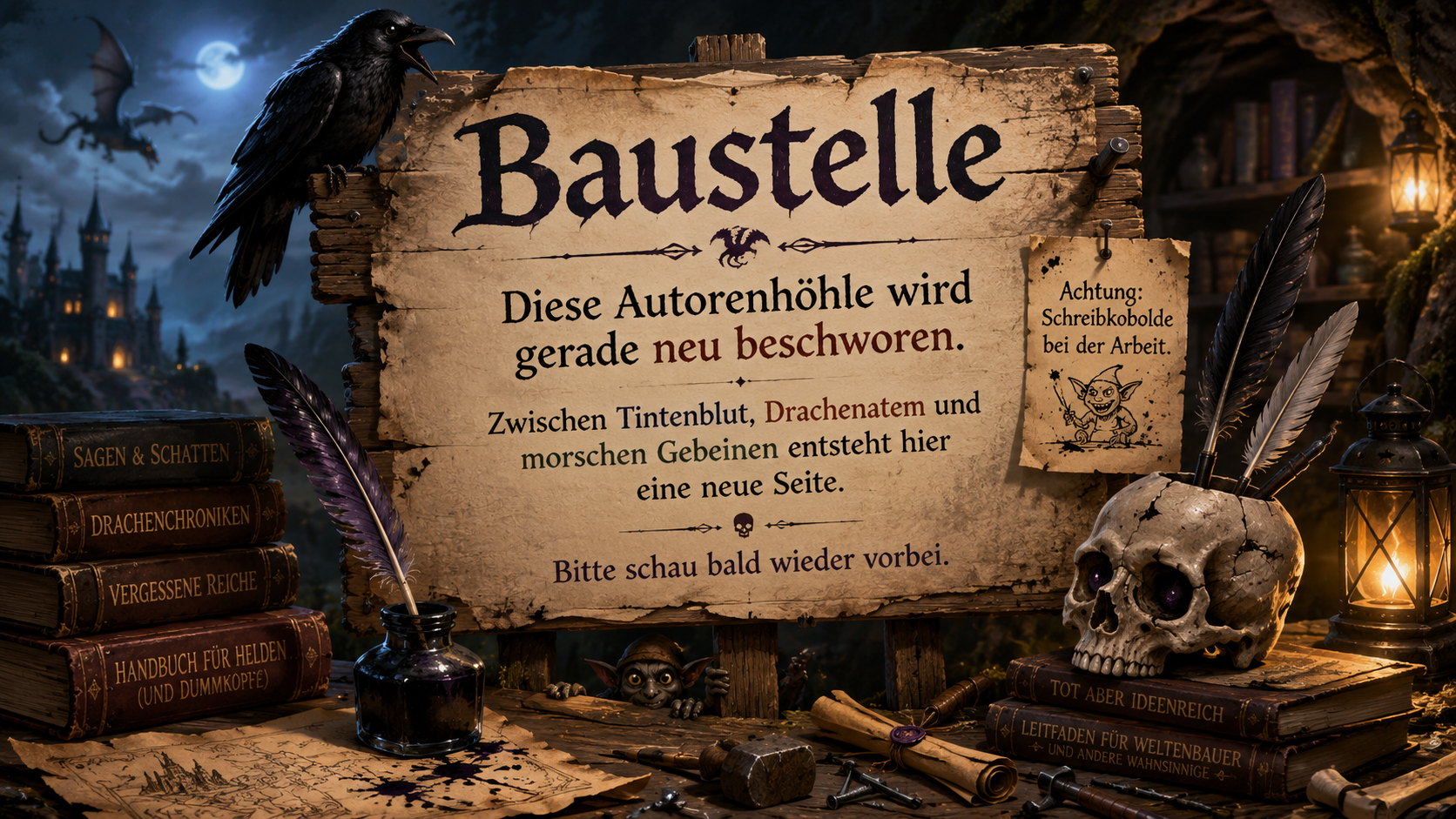 Baustellenschild für die Autorenseite zabing.de